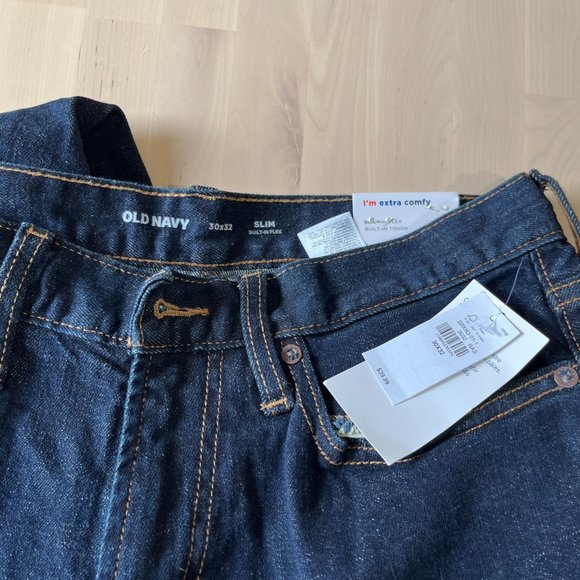 Old Navy Men's Slim Jeans - Dark Blue - Picture 3 of 4